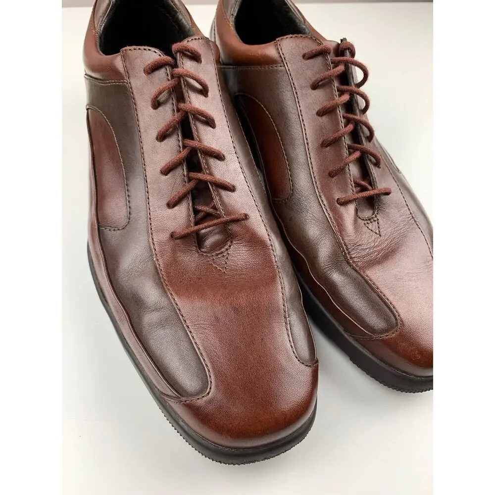 Rockport Oxford Dress Shoes Two Tone Brown Leather Lace Up Comfort Men's 11
